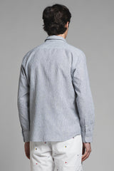 LARS KOREAN SHIRT IN SEERSUCKER