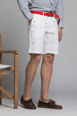 REY FLAG CHINO SHORT WITH EMBROIDERY