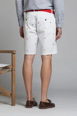 REY FLAG CHINO SHORT WITH EMBROIDERY