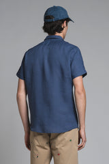MARK SHIRT ITALIAN COLLAR IN 100% LINEN