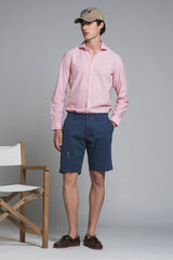 REY ALOHA CHINO SHORT IN TWILL WITH EMBROIDERY