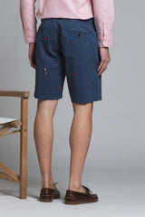 REY ALOHA CHINO SHORT IN TWILL WITH EMBROIDERY