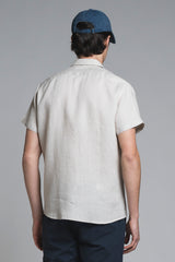 MARK SHIRT ITALIAN COLLAR IN 100% LINEN