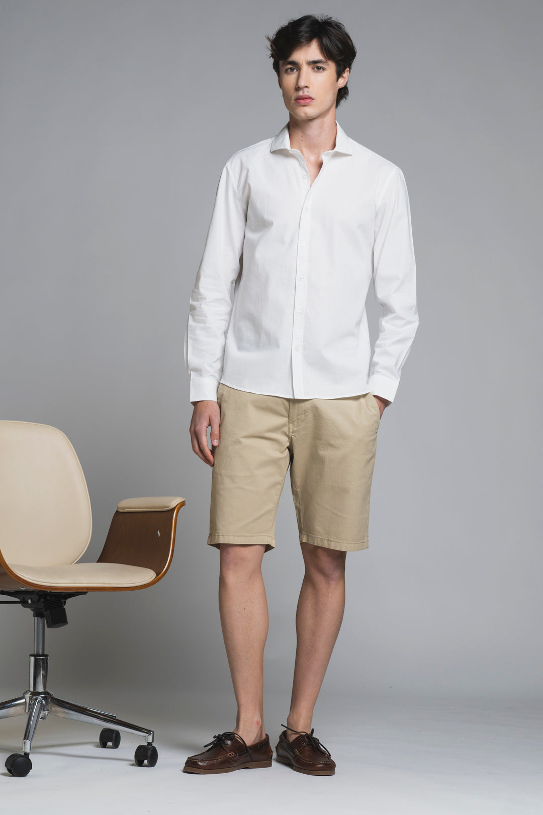 LARS KOREAN SHIRT IN SEERSUCKER