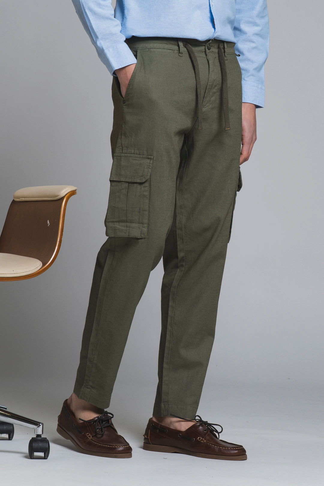 ELMON CARGO LONG IN MIXED LINEN