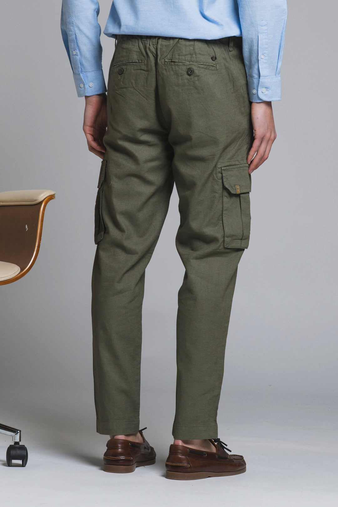 ELMON CARGO LONG IN MIXED LINEN