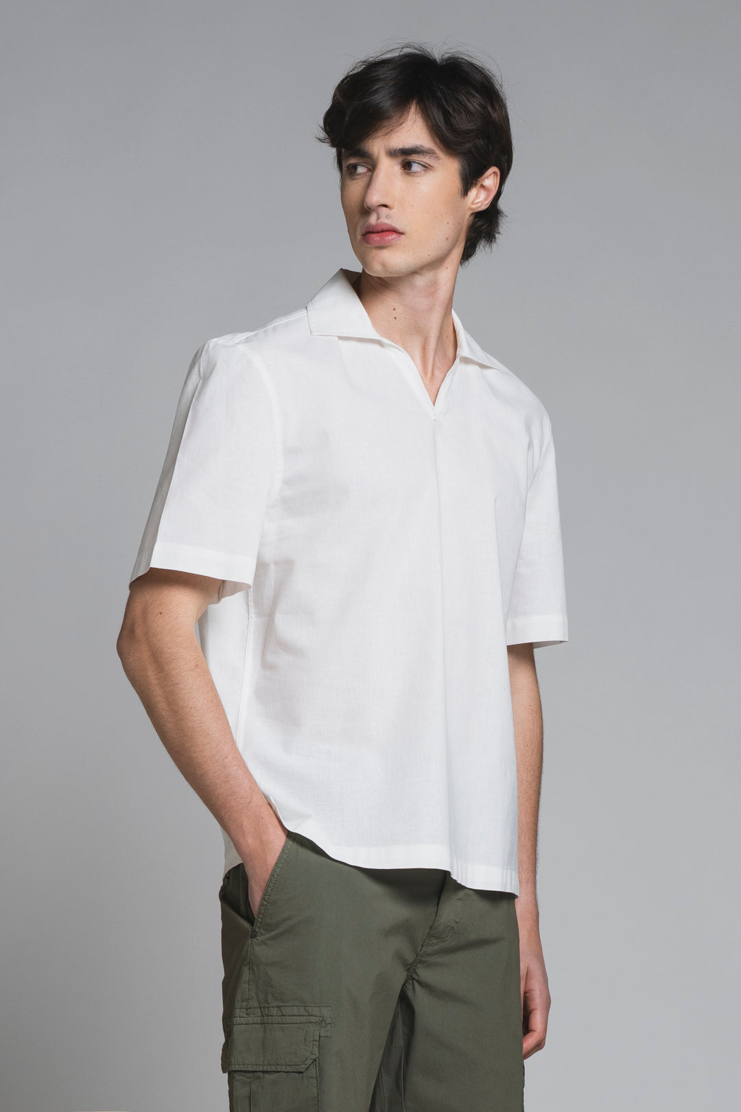 JAMIE POLO SKIPPER IN MIXED LINEN