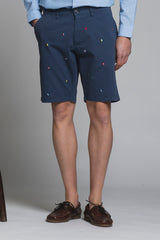 REY FLAG CHINO SHORT WITH EMBROIDERY