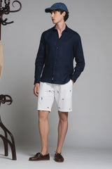 LARS KOREAN SHIRT IN SEERSUCKER