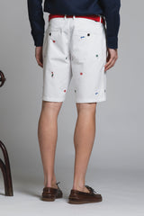 REY ALOHA CHINO SHORT IN TWILL WITH EMBROIDERY