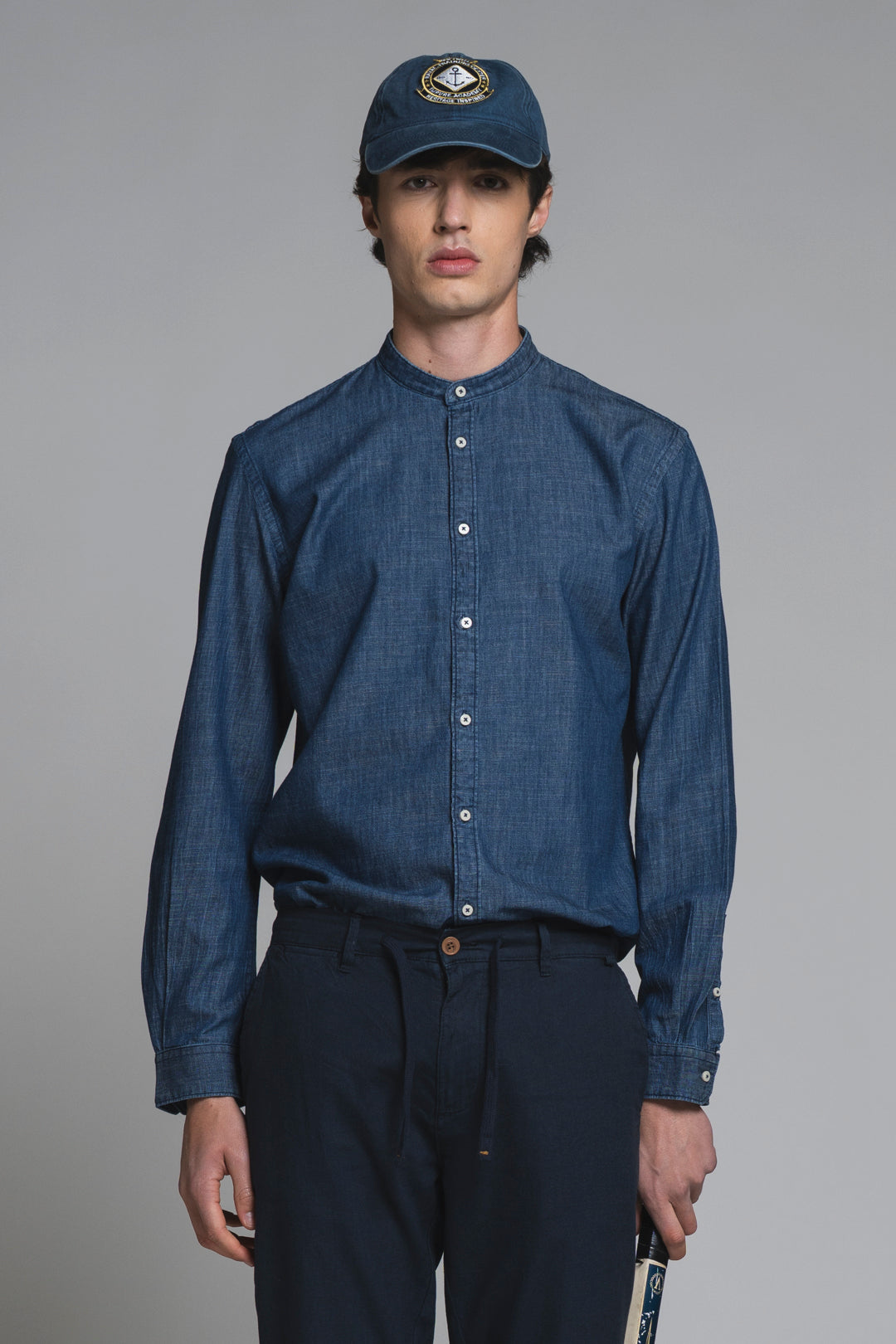 LARS KOREAN SHIRT IN SEERSUCKER