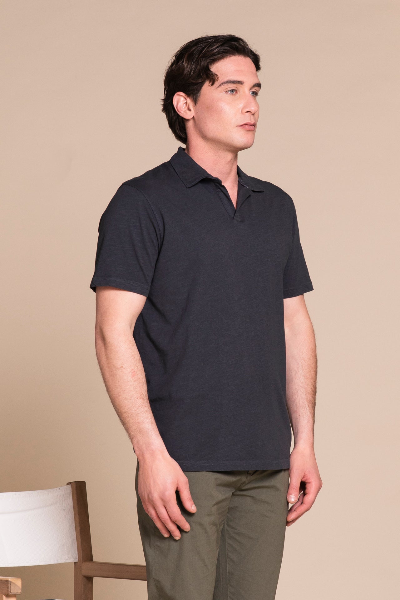 JAMIE POLO SKIPPER IN JERSEY SLUB