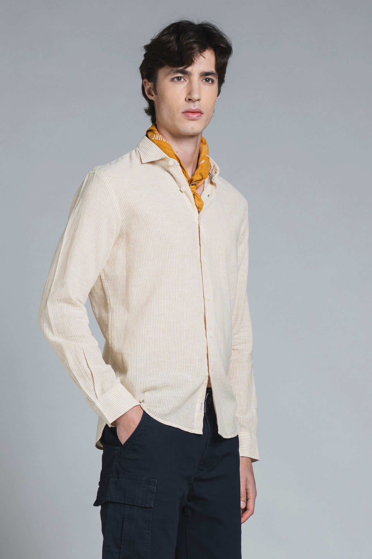RILEY COLLAR FRENCH MIXED LINEN