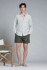 RILEY COLLAR FRENCH MIXED LINEN STRIPE