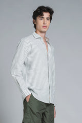RILEY COLLAR FRENCH MIXED LINEN STRIPE
