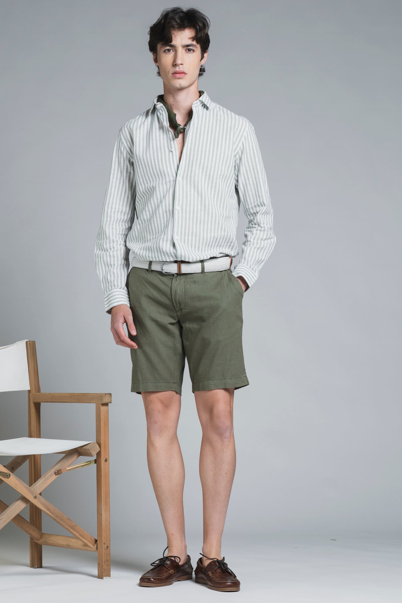 NILS CHINO SHORT IN MIXED LINEN