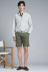 NILS CHINO SHORT IN MIXED LINEN