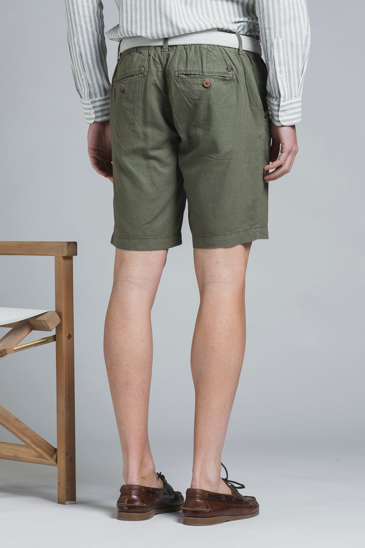 NILS CHINO SHORT IN MIXED LINEN