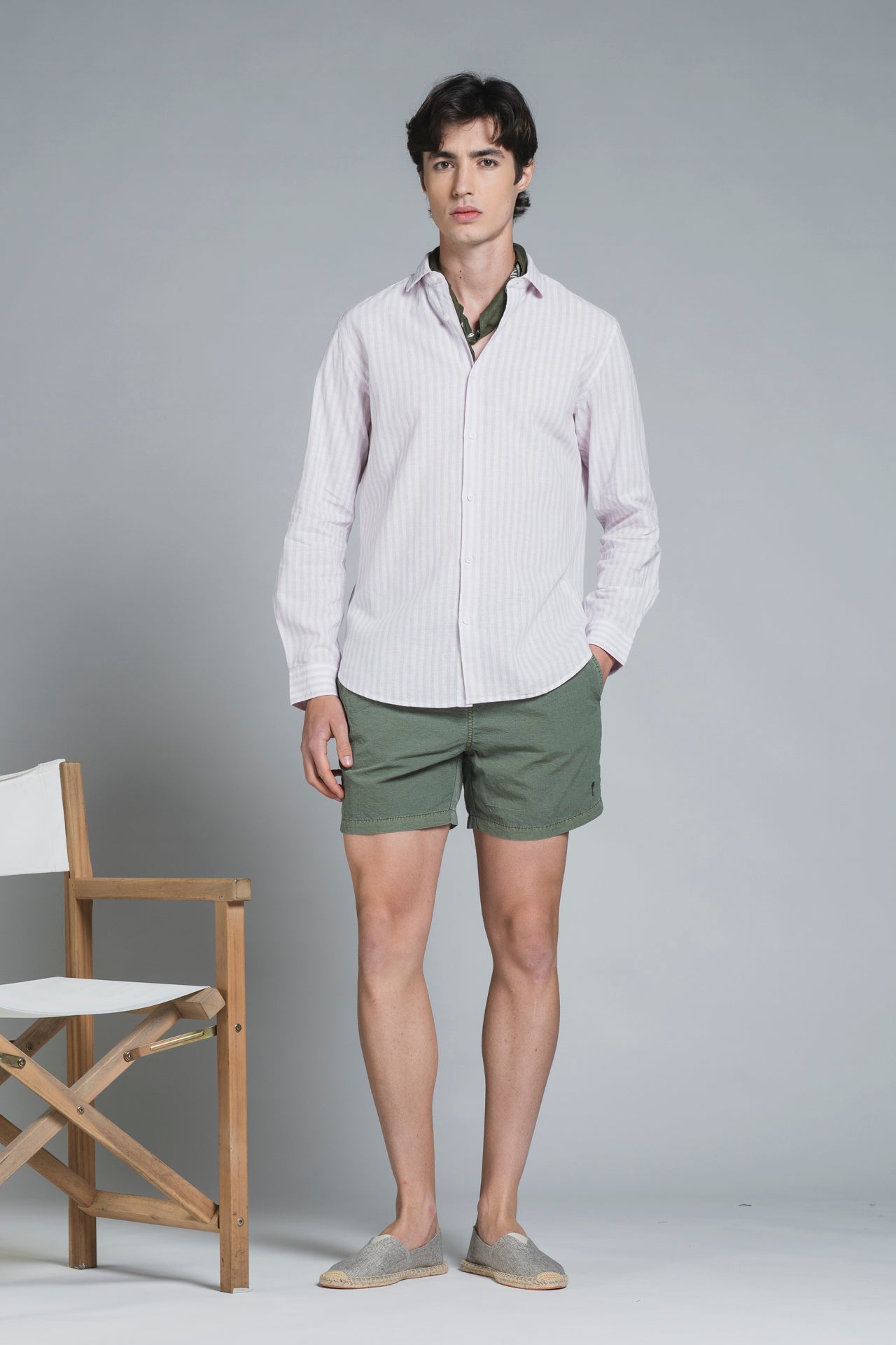 RILEY COLLAR FRENCH MIXED LINEN STRIPE