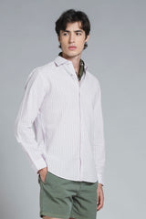RILEY COLLAR FRENCH MIXED LINEN STRIPE