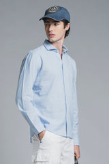 LARS KOREAN SHIRT IN SEERSUCKER