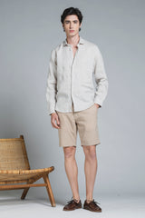 LARS KOREAN SHIRT IN SEERSUCKER