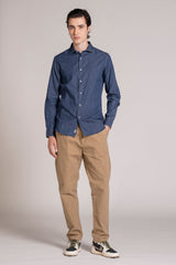 MIHARA CHINO LONG IN HERRIGBONE