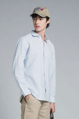RILEY COLLAR FRENCH MIXED LINEN STRIPE