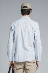 RILEY COLLAR FRENCH MIXED LINEN STRIPE