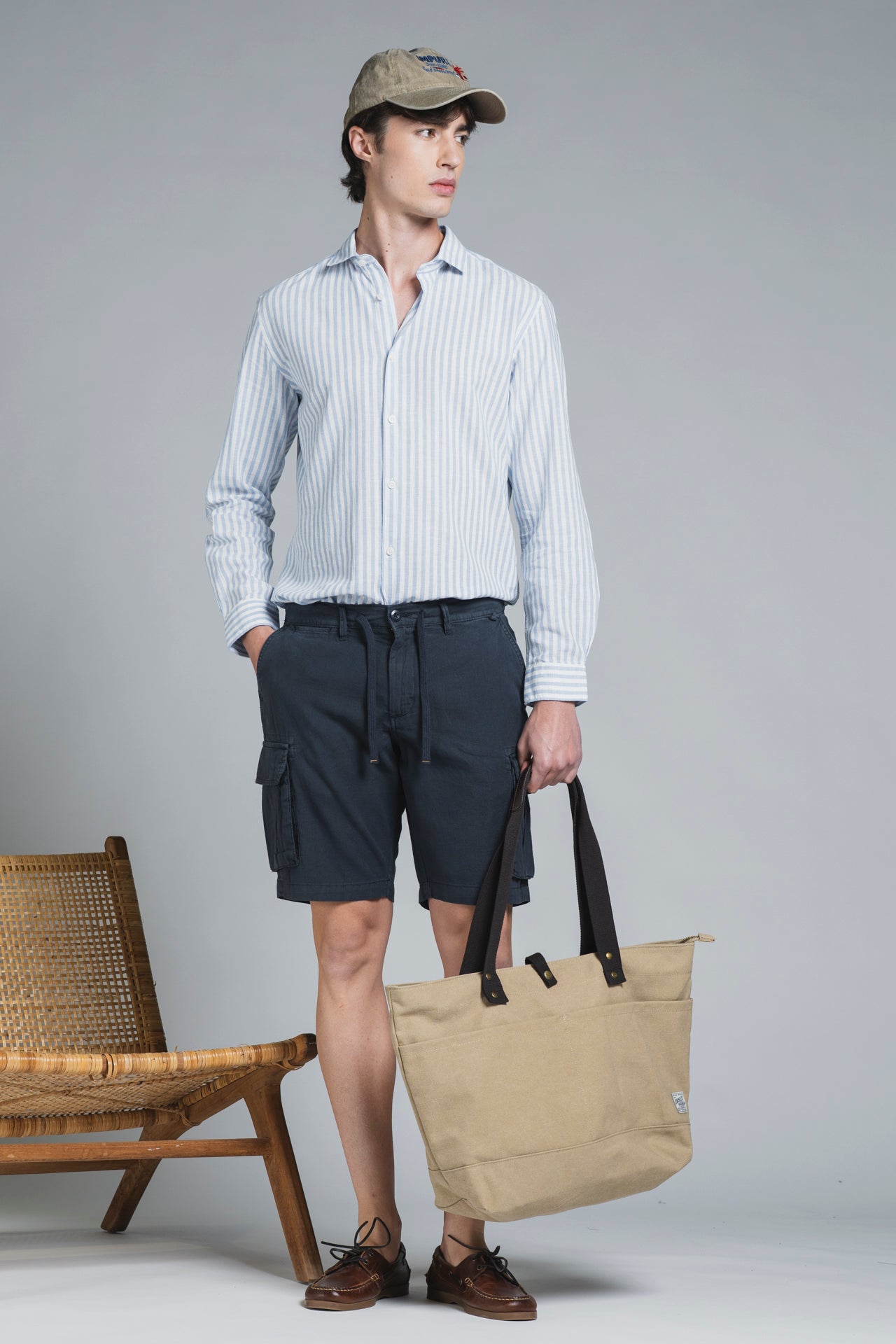 COOPER CARGO SHORT IN MIXED LINEN