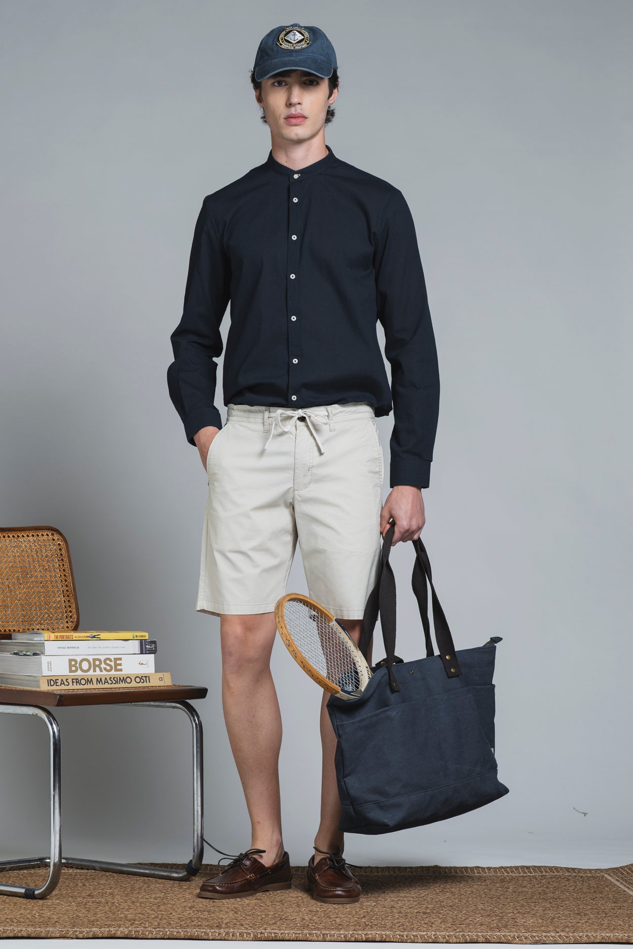 BARNES CHIBO SHORT IN POPELINE CANVAS