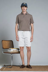NILS CHINO SHORT IN MIXED LINEN