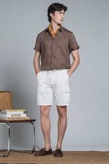 COOPER CARGO SHORT IN MIXED LINEN