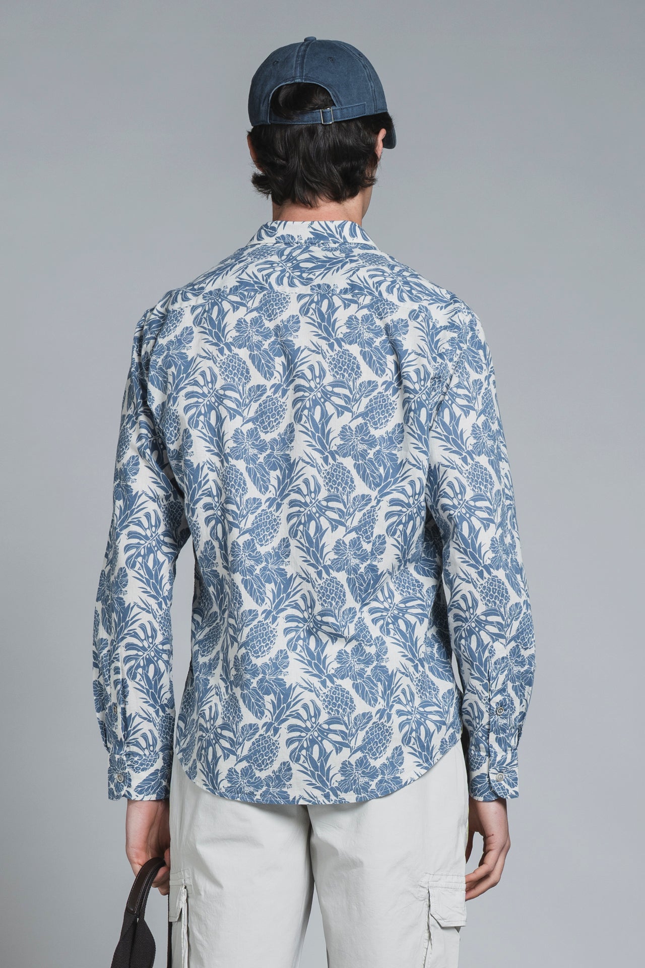 LUIS SHIRT ITALIAN COLLAR MIXED LINEN