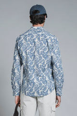 LUIS SHIRT ITALIAN COLLAR MIXED LINEN