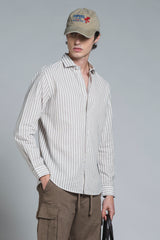 RILEY COLLAR FRENCH MIXED LINEN STRIPE