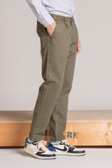 MIHARA CHINO LONG IN HERRIGBONE