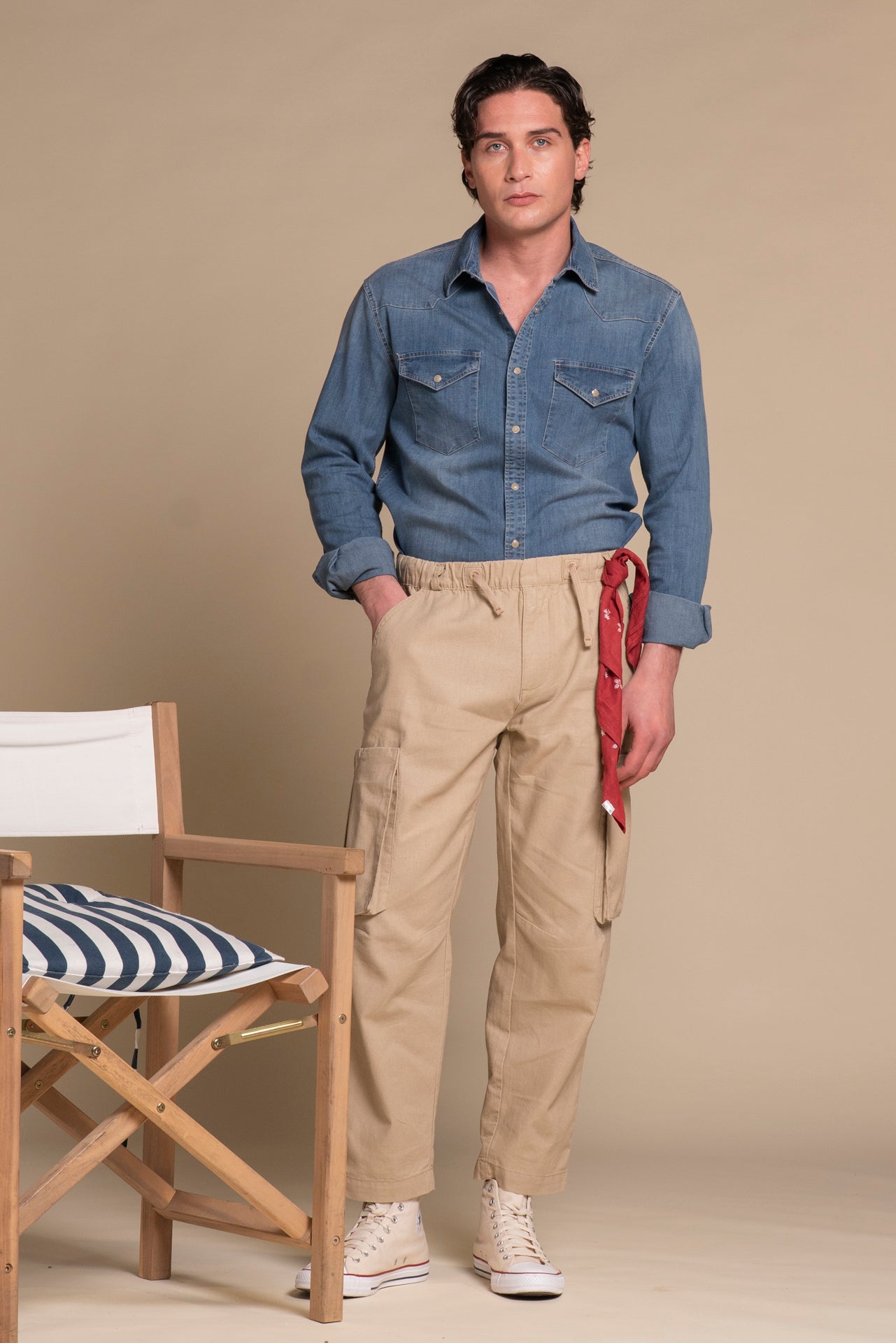 RAMON CARGO LONG MIXED LINEN
