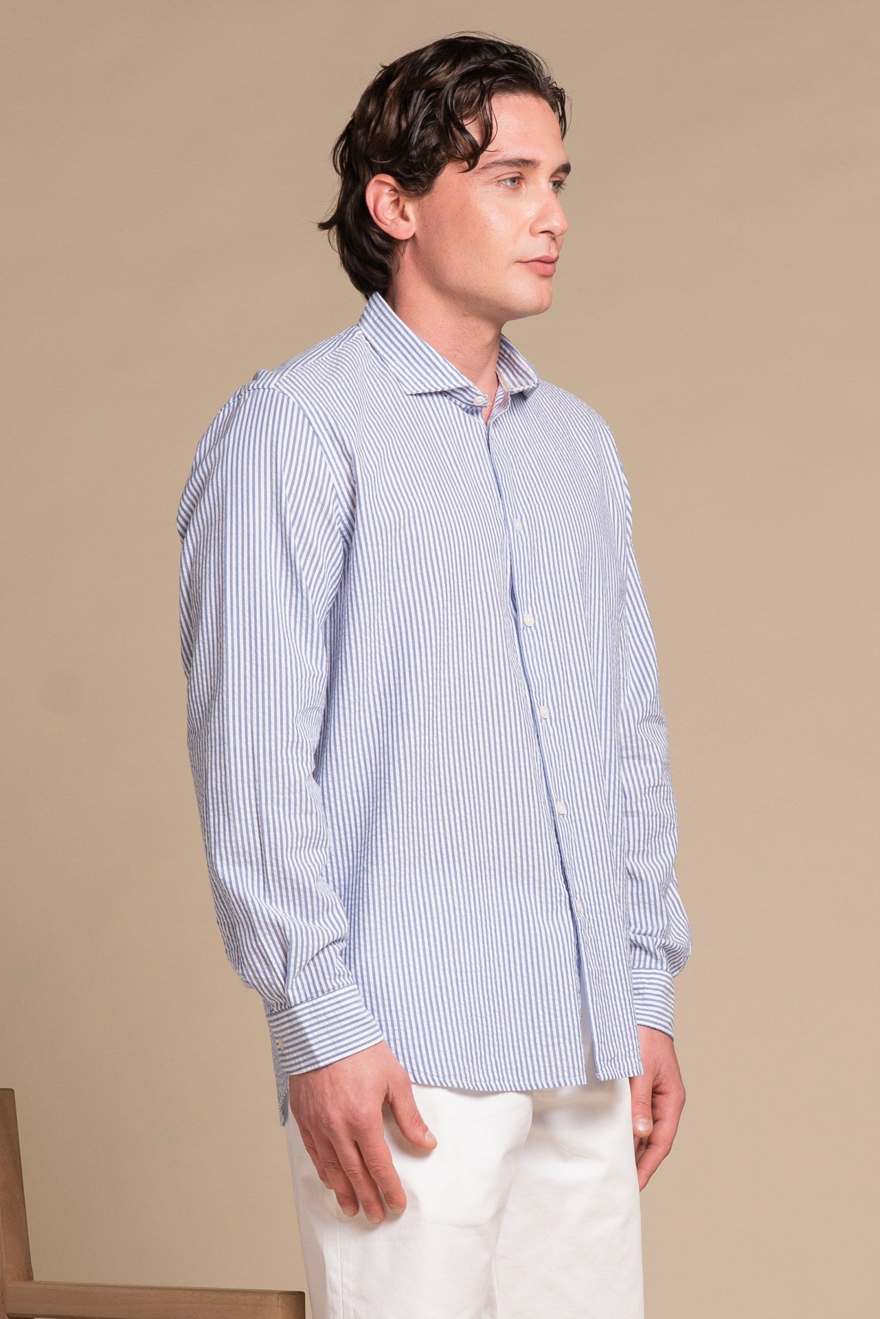 RILEY FRENCH COLLAR IN SEERSUCKER