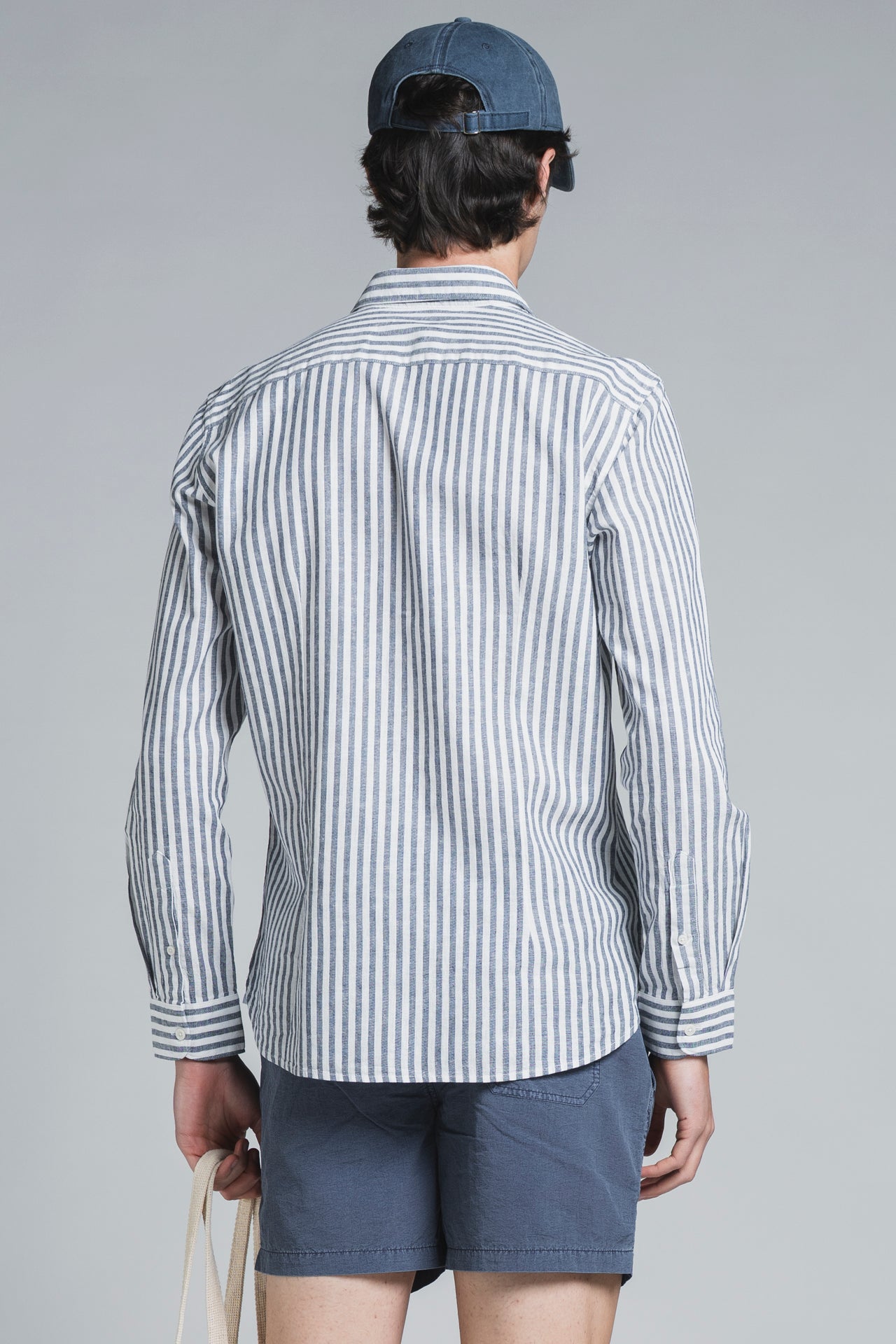 RILEY COLLAR FRENCH MIXED LINEN STRIPE