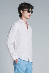 LARS KOREAN SHIRT IN SEERSUCKER