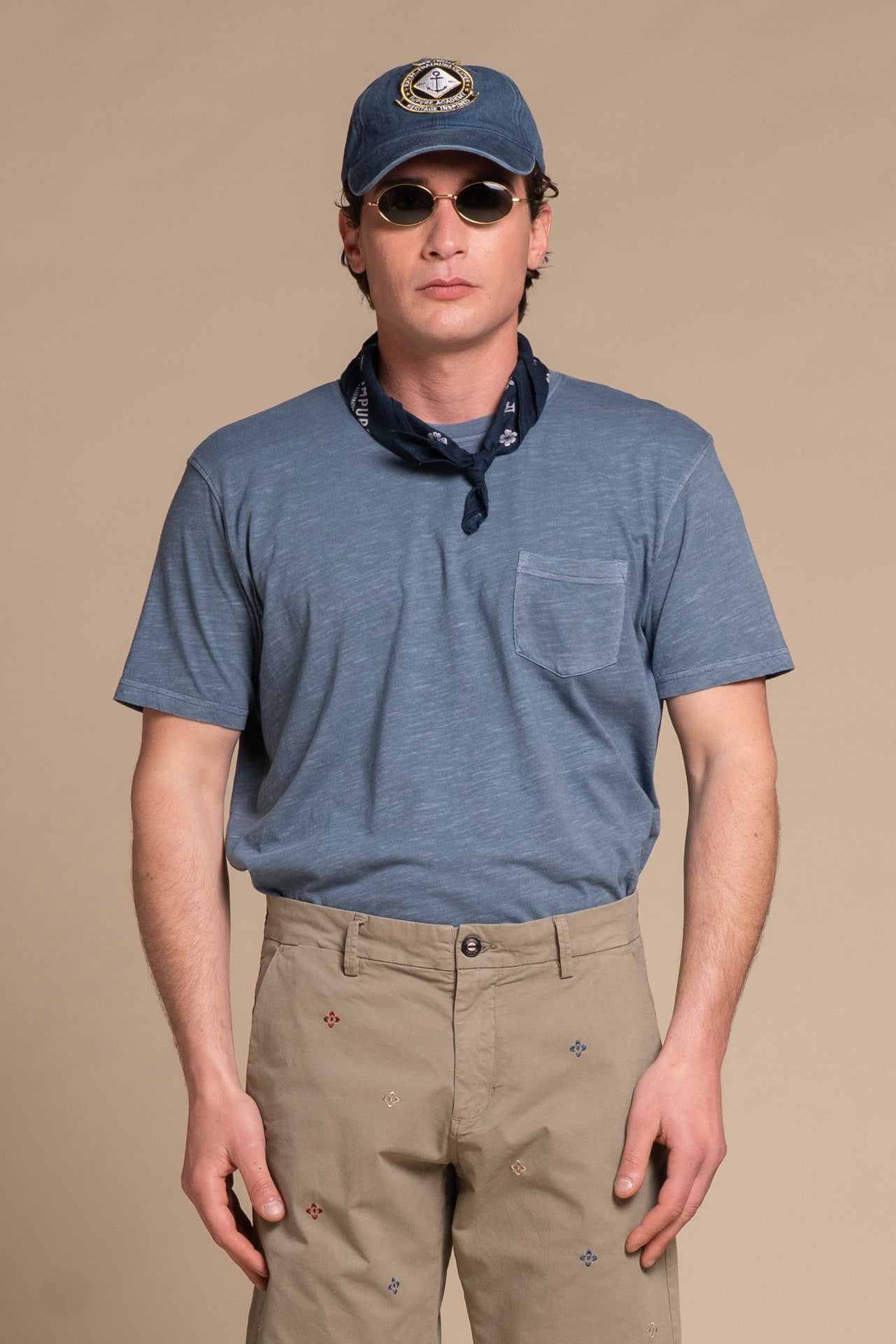 MORRIS T.SHIRT IN JERSEY SLUB CON TASCHINO