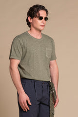 MORRIS T.SHIRT IN JERSEY SLUB CON TASCHINO