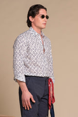 LUIS ITALIAN COLLAR IN COTTON SLUB