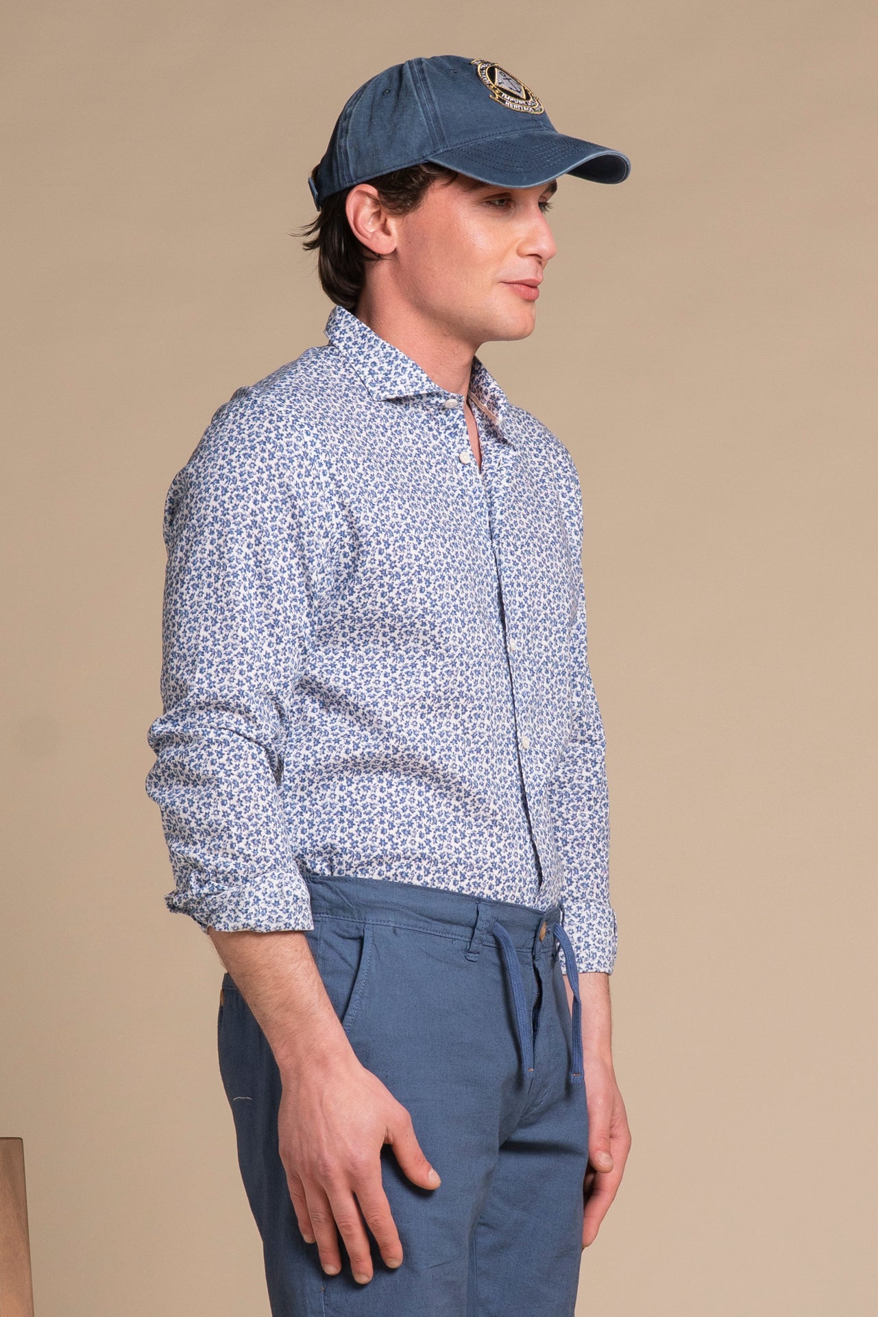 RILEY FRENCH COLLAR IN MIXED LINEN