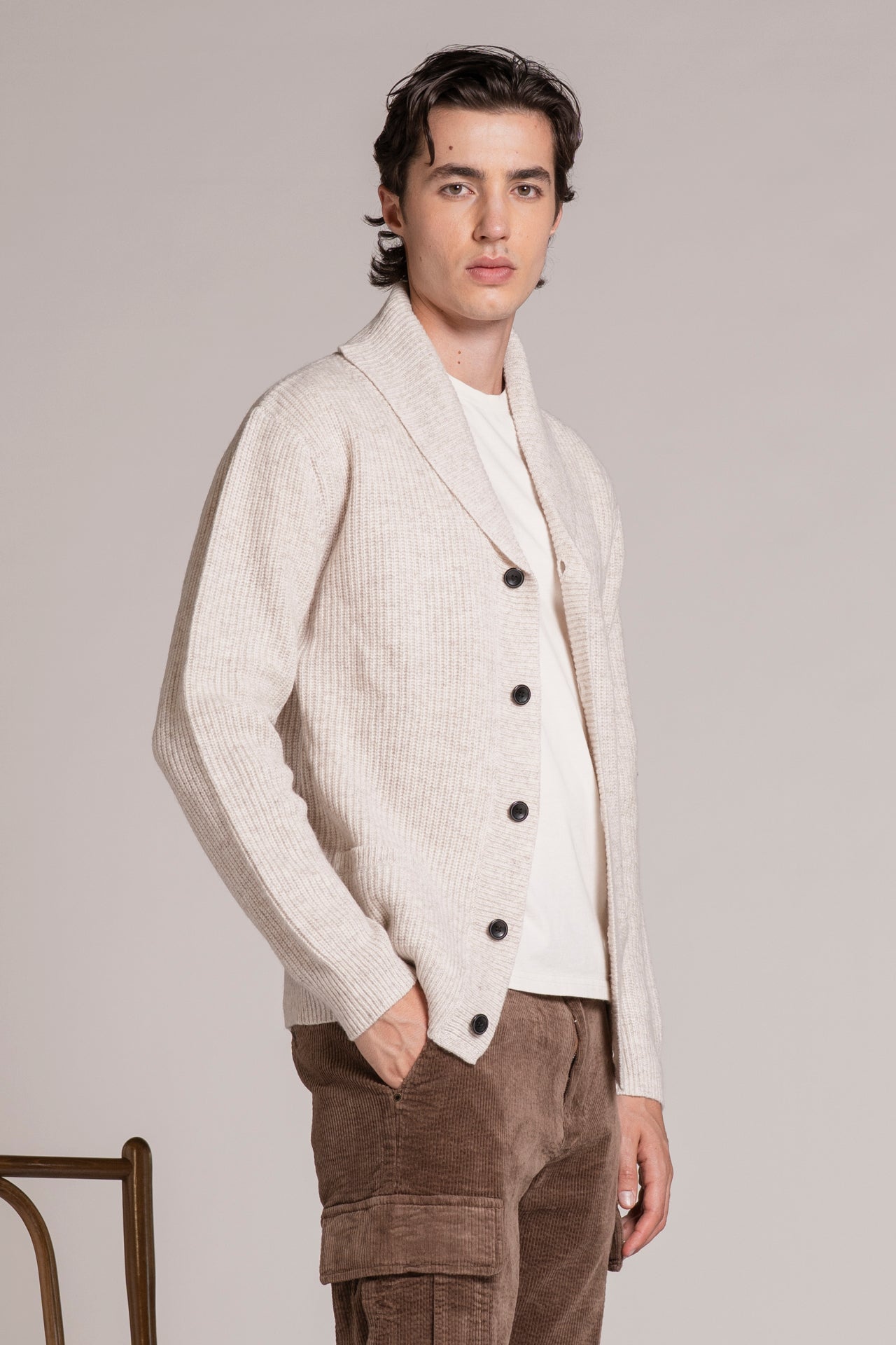 DANIEL CARDIGAN IN MOULINE'