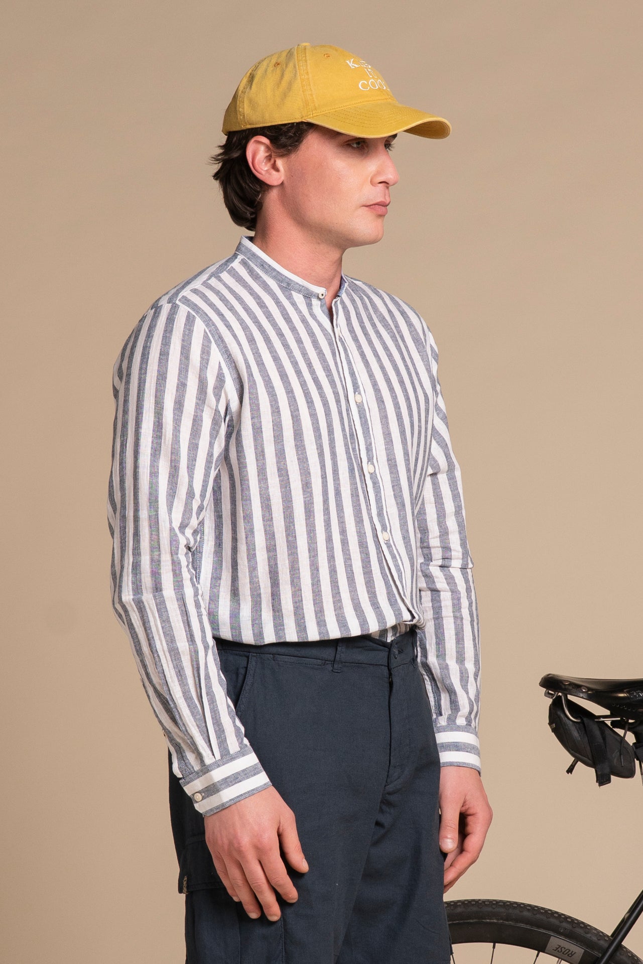 KOREAN LARS IN MIXED LINEN STRIPE
