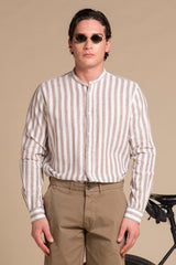KOREAN LARS IN MIXED LINEN STRIPE