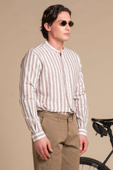 KOREAN LARS IN MIXED LINEN STRIPE