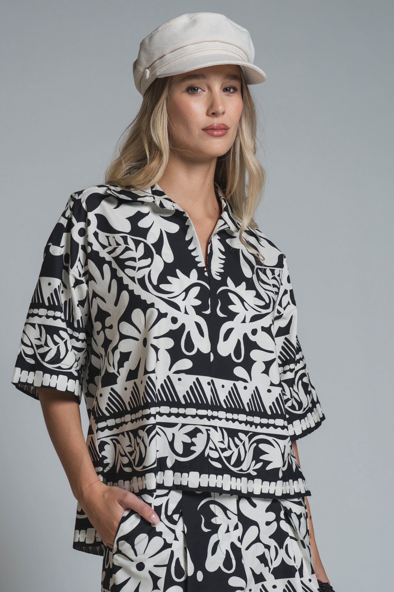 BIRDIE POLO CROP IN POPELINE